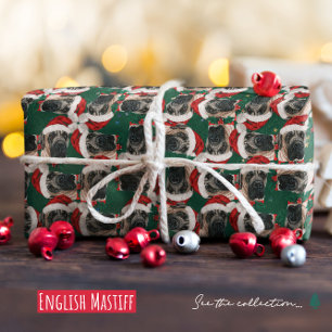 Grappig Engelse Mastiff Kerstpatroon Cadeaupapier