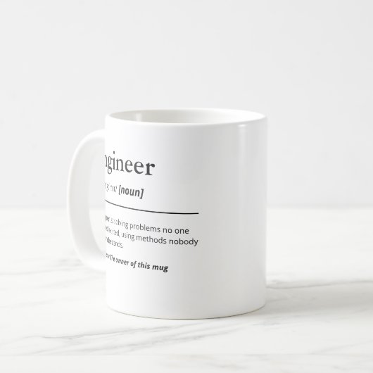 Grappig Engineer Definition Engineering Humor Mode Koffiemok (Voorkant links)