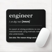 Grappig Engineer Definition Gift Minimalistisch Zw Muismat (Met muis)