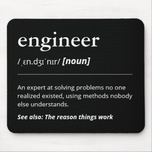 Grappig Engineer Definition Gift Minimalistisch Zw Muismat
