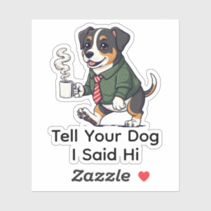 Grappig Entlebucher Berghond Zakelijk Pak Koffie Sticker