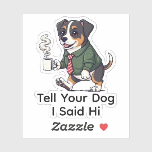 Grappig Entlebucher Berghond Zakelijk Pak Koffie Sticker (Vel)
