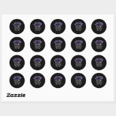 Grappig epilepsie Bewustmakingsvrouwen Kinder paar Ronde Sticker (Vel)