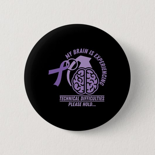 Grappig Epilepsy Bewustheid Mijn brein Technisch D Ronde Button 5,7 Cm (Voorkant)