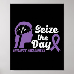 Grappig Epilepsy Bewustheid Neemt het Dagribbon 1  Poster