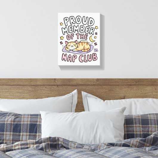 Grappig & esthetisch "Nap Club" Canvas Afdruk (Insitu (Slaapkamer))