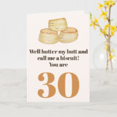 Grappig eten citaat 30e verjaardagskaart kaart (Gele Bloem)