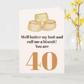 Grappig eten citaat 40e verjaardagskaart kaart (Gele Bloem)