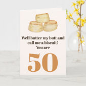 Grappig eten citaat 50ste verjaardagskaart kaart (Gele Bloem)