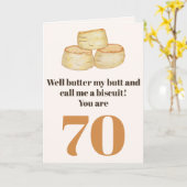 Grappig eten citaat 70ste verjaardagskaart kaart (Gele Bloem)