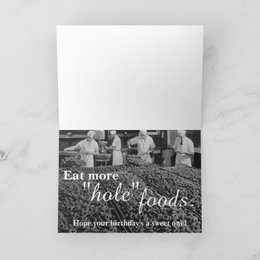 Grappig eten Donut Doughnut Happy Birthday Kaart (Binnen)