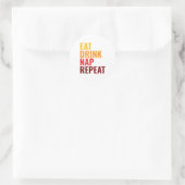 Grappig Eten Drinken Slapen Herhalen Ronde Sticker (Tas)