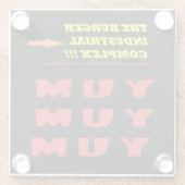 Grappig eten grap over onze geliefde burger glazen onderzetter (Achterkant)