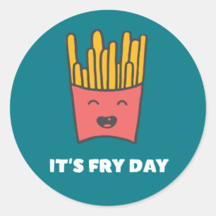 Grappig eten, Humor van Fransen Fries Het is Fry D Ronde Sticker