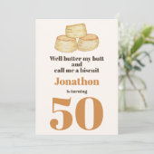 Grappig eten koekje citaat 50ste verjaardag kaart (Staand voorkant)