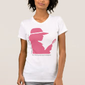 Grappig Eten Label Quip Blush Roze Silhouet Sleuth T-shirt (Voorkant)
