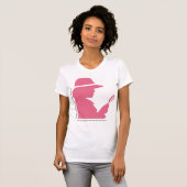 Grappig Eten Label Quip Blush Roze Silhouet Sleuth T-shirt (Voorkant volledig)