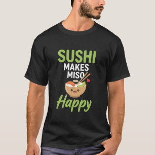 grappig eten liefhebber Japans Sushi Maakt Miso Bl T-shirt