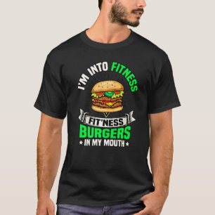 Grappig eten Meme Ik ben gek op fitness hamburgers T-shirt