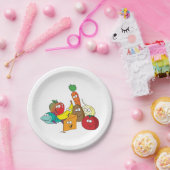 Grappig eten met gezichten papieren bordje (Feest)