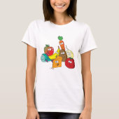 Grappig eten met gezichten t-shirt (Voorkant)