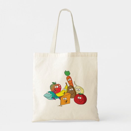Grappig eten met gezichten tote bag (Achterkant)