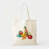 Grappig eten met gezichten tote bag (Voorkant)