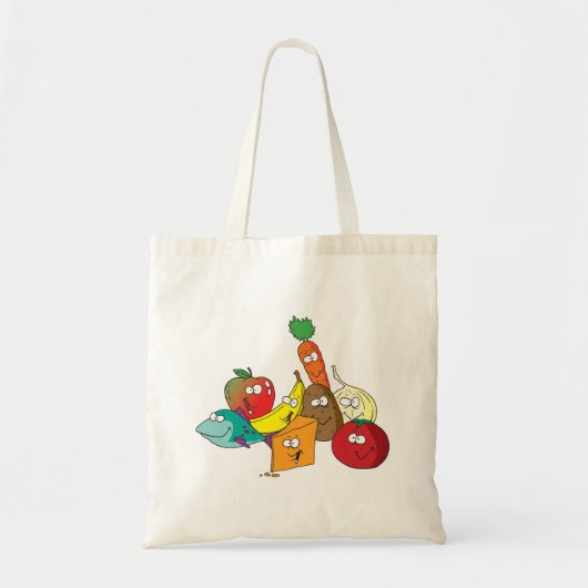 Grappig eten met gezichten tote bag (Voorkant)
