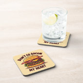 Grappig eten Pun Bacon Lover Cheeseburger Design Bier Onderzetter (Rechterzijde)