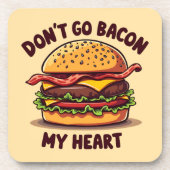Grappig eten Pun Bacon Lover Cheeseburger Design Bier Onderzetter (Voorkant)