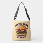 Grappig eten Pun Bacon Lover Cheeseburger Design Crossbody Tas (Voorkant)