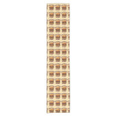 Grappig eten Pun Bacon Lover Cheeseburger Design Korte Tafelloper (Voorkant)