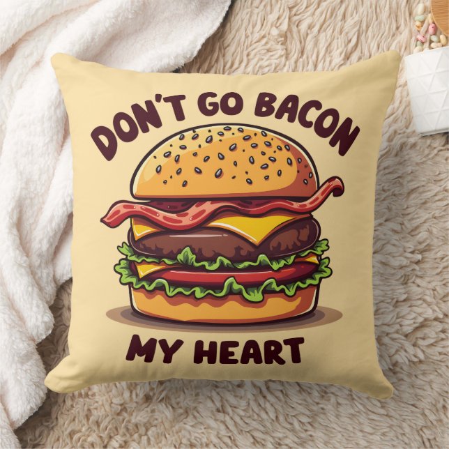 Grappig eten Pun Bacon Lover Cheeseburger Design Kussen (Deken)