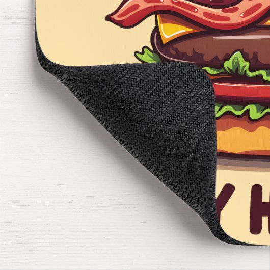 Grappig eten Pun Bacon Lover Cheeseburger Design Muismat (Hoek)
