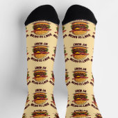 Grappig eten Pun Bacon Lover Cheeseburger Design Sokken (Top)