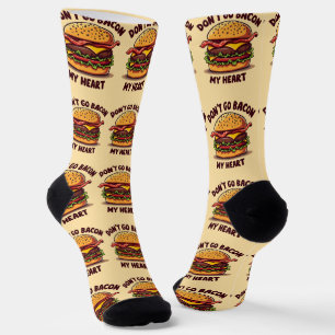 Grappig eten Pun Bacon Lover Cheeseburger Design Sokken