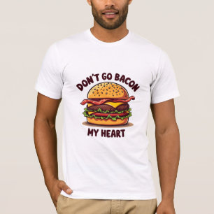 Grappig eten Pun Bacon Lover Cheeseburger Design T-shirt