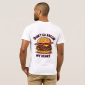 Grappig eten Pun Bacon Lover Cheeseburger Design T-shirt (Achterkant volledig)