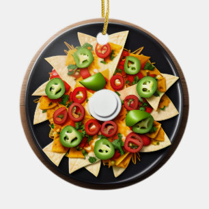 Grappig eten Pun Nacho Gemiddelde Kerstmis Keramisch Ornament