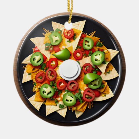 Grappig eten Pun | Nacho Gemiddelde Kerstmis Keramisch Ornament (Voorkant)