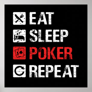 Grappig eten slaap poker herhalen Casino woord kun Poster