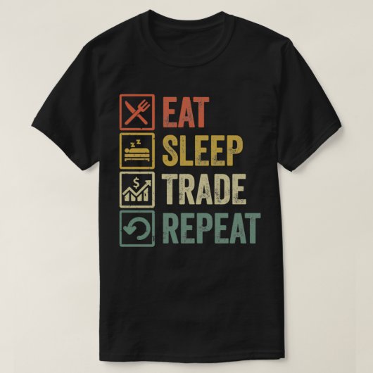 Grappig eten slaaphandel, herhaal geschenk t-shirt (Design voorkant)