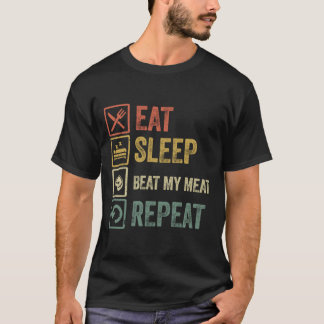 Grappig eten slaapt mijn vleesretro . t-shirt