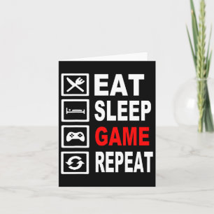 Grappig Eten Slapen Spel Herhalen Voor Videospelle Kaart