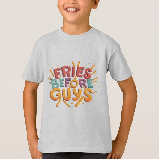 Grappig eten T-shirt - Fries Voor Jongens (Voorkant)