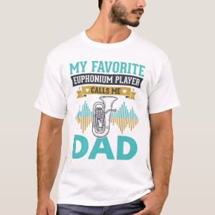 Grappig Euphonium Vader Vintage Muziekinstrument O T-shirt