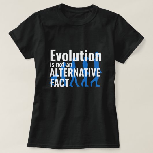 Grappig "Evolutie is geen alternatief feit" T-shirt (Design voorkant)