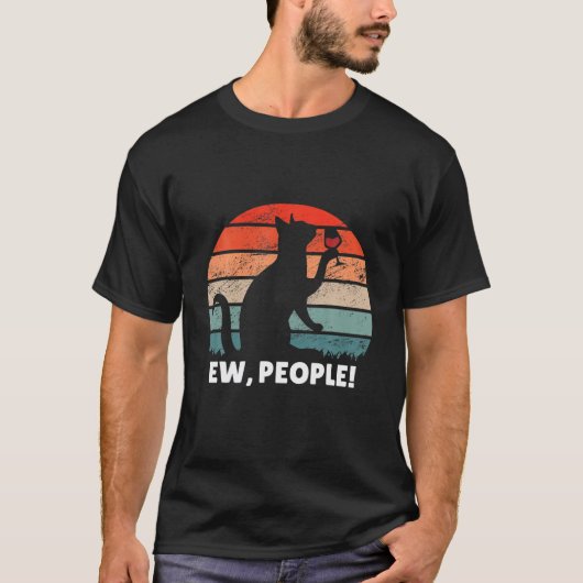 Grappig Ew People Cat Drink Red Wine  Retour T-shirt (Voorkant)
