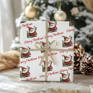 Grappig Excentriek Kerstman Cartoon Kerstmis Inpak Cadeaupapier