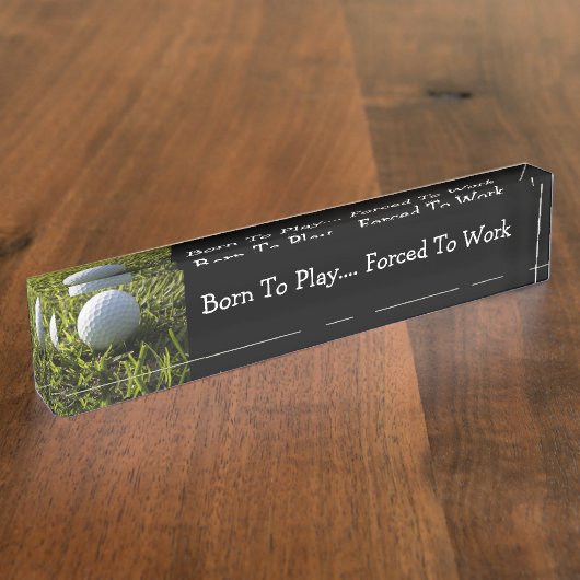 Grappig Executive Kantoor golfthema Naambordje (Zijkant)